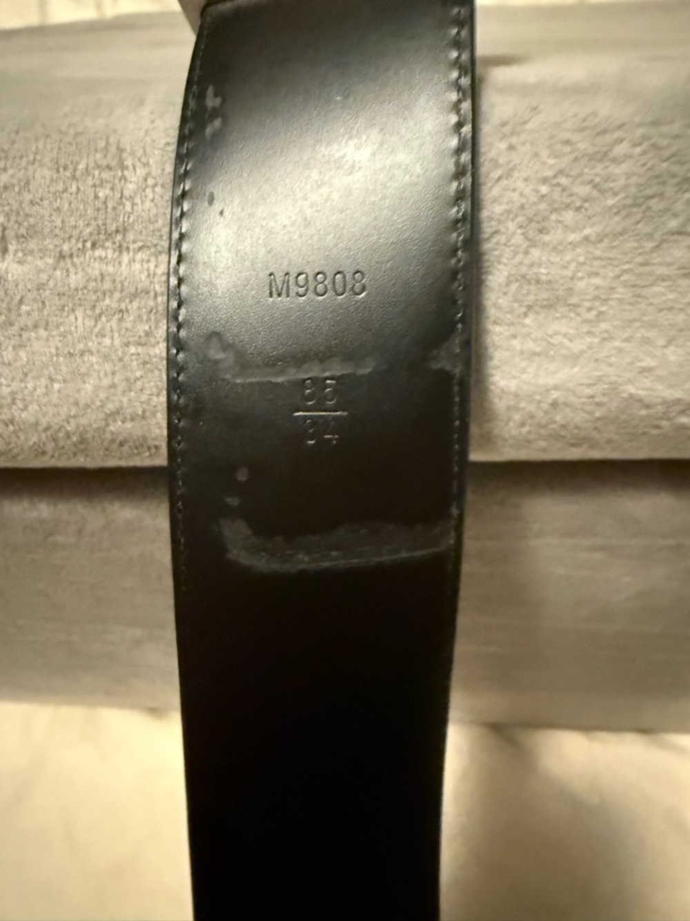 Louis Vuitton Men’s Black Damier Canvas Belt with Silver LV Buckle - Picture 3 of 3
